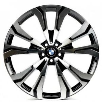 Replica BMW (B2901) 9,5x22 5x112 ET30 DIA66,6 (black machined face)